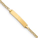 14k Polished Semi-Solid Chain/Solid Plate Cuban Link 23x4.3mm Plate 7 inch ID Bracelet