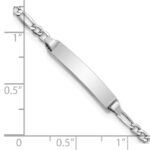 14k White Gold Polished Semi-Solid Chain/Solid Plate Figaro Link 19.5x4.5mm Plate 5.5 inch Baby/Child ID Bracelet - Image 3