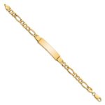 14k Polished Semi-Solid Chain/Solid Plate Figaro Link 37.5x10mm Plate 8 inch ID Bracelet - Image 2