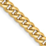 14K 4.25mm Solid Miami Cuban Link with Lobster Clasp Chain