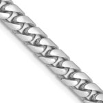 14K White Gold 5mm Solid Miami Cuban Link with Lobster Clasp Chain
