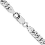 14K White Gold 5mm Solid Miami Cuban Link with Lobster Clasp Chain - Image 3