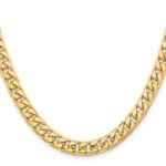 14K 6.75mm Solid Miami Cuban Link with Lobster Clasp Chain - Image 2