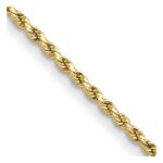 14K 2mm Semi Solid Diamond-cut Rope with Lobster Clasp Chain