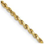 14K 2.25mm Semi Solid Diamond-cut Rope with Lobster Clasp Chain