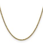 14K 2.25mm Semi Solid Diamond-cut Rope with Lobster Clasp Chain - Image 2