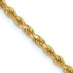 14K 2.5mm Semi Solid Diamond-cut Rope with Lobster Clasp Chain