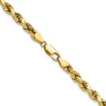 14K 4.9mm Semi Solid Diamond-cut Rope with Lobster Clasp Chain - Image 3