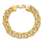 14k 11mm Solid Double Link Charm Bracelet - Image 4
