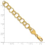 14k 7mm Solid Triple Link Charm Bracelet - Image 3