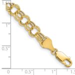 14k 6mm Hollow Double Link Charm Bracelet - Image 3