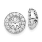 14k White Gold 1/4 carat Diamond Circle Earring Jackets