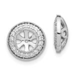 14k White Gold 1/3 carat Diamond Circle Earring Jackets