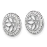 14k White Gold 3/8 carat Diamond Circle Earring Jackets - Image 2
