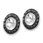 14k White Gold 1 carat Black Diamond Earring Jackets - Image 2