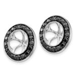 14k White Gold 1.19 carat Black Diamond Circle Earring Jackets - Image 2