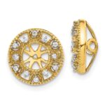 14k 1/10 carat Diamond Fancy Circle Earring Jackets