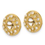 14k 1/4 carat Diamond Fancy Circle Earring Jackets - Image 2
