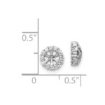 14k White Gold 1/4 carat Diamond Circle Earring Jackets - Image 3
