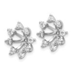 14k White Gold Fancy Diamond Earring Jacket Mountings - Image 2