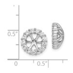 14k White Gold 1 carat Diamond Circle Earring Jackets - Image 3