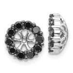14k White Gold 5/8 carat Black Diamond Circle Earring Jackets