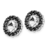 14k White Gold 3/4 carat Black Diamond Circle Earring Jackets - Image 2