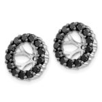 14k White Gold 1 carat Black Diamond Circle Earring Jackets - Image 2