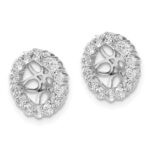 14k White Gold 1 carat Diamond Circle Earring Jackets - Image 2