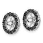 14k White Gold 1.05 carat Black Diamond Circle Earring Jackets - Image 2