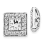 14k White Gold 7/8 carat Diamond Square Earring Jackets