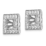 14k White Gold 7/8 carat Diamond Square Earring Jackets - Image 2