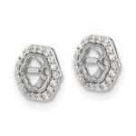 10k White Gold Hexagon Diamond Earring Jackets - Image 2