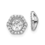14k White Gold Hexagon 1/6 carat Diamond Earring Jackets