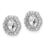 10k White Gold Diamond Earring Jackets - Image 2