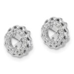 14k White Gold Twisted Edge 1/10 carat Diamond Earring Jackets - Image 2