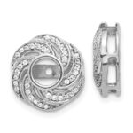 14k White Gold 1/4 carat Diamond Swirl Earring Jackets