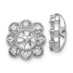 14k White Gold Fancy 1/4 carat Diamond Earring Jackets