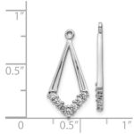14k White Gold 1/4 carat AA Diamond Kite-Shaped Earring Jackets - Image 3