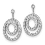 10k White Gold Double Circle Diamond Earring Jackets - Image 2