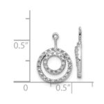 14k White Gold Double Circle Diamond Earring Jackets - Image 3