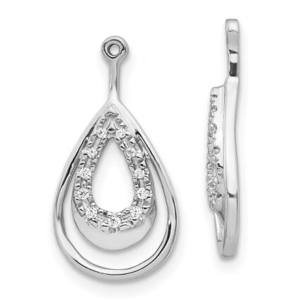 14k White Gold 1/15 carat Lab Grown Diamond VS/SI+ G+ Teardrop Earring Jackets