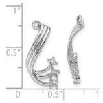 14k White Gold Fancy Twist Diamond Earring Jacket Mountings - Image 2