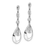 10k White Gold Teardrop Dangle Diamond Earring Jackets - Image 2