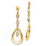 14k 1/8 carat Diamond Teardrop Dangle Earring Jackets