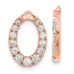 14k Rose Gold 1 1/3 carat Lab Grown Diamond VS/SI+ G+ Oval Earring Jackets