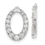 14k White Gold 1 1/3 carat Lab Grown Diamond VS/SI+ G+ Oval Earring Jackets