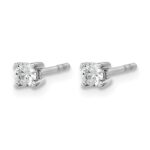 14k White Gold 1/5 carat Lab Grown Diamond VS+ F+ Round Complete Four Prong Heavyweight Stud Earrings - Image 2