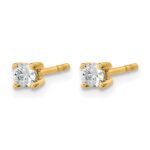 14k 1/5 carat Certified Lab Grown Diamond VS+ F+ Round Complete Four Prong Heavyweight Stud Earrings - Image 2