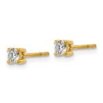 18k 1/4 carat Lab Grown Diamond VS+ F+ Round Complete Four Prong Stud Earrings - Image 2